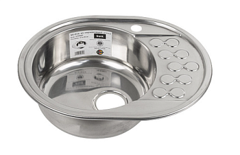 Мойка врезная  57*45 Frank левая с узором, толщина 0,8мм глубина 180 мм